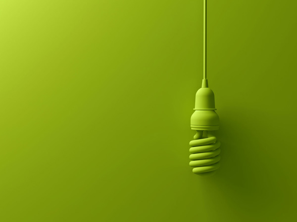 Green-Painted Lightbulb