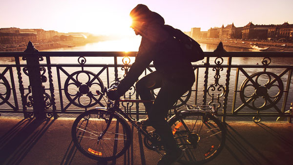 Cyclist at Sunset