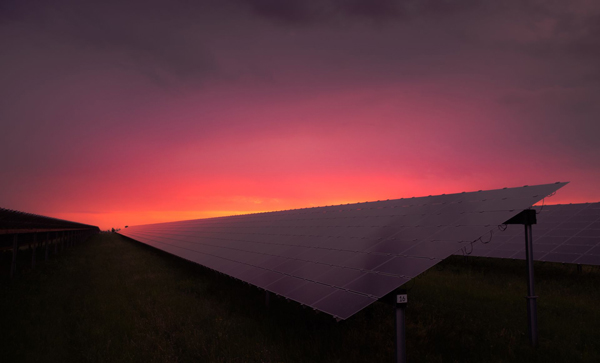 Solar Farm at Night